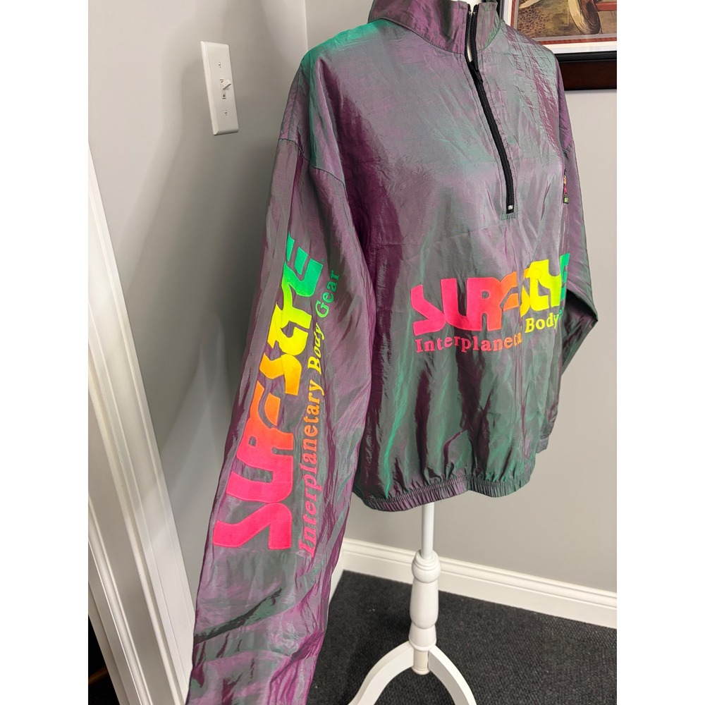 Vintage Surf Style Interplanetary Body Gear Iridescent Windbreaker 90s OSFA - Picture 2 of 6